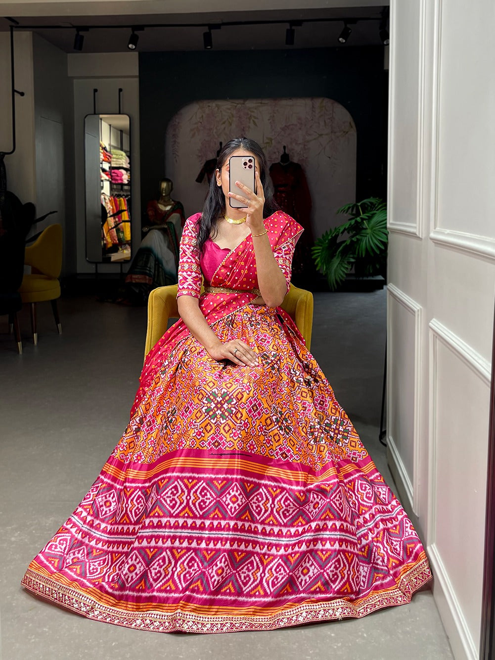 Beautiful Designer Lahariya Patola Print Lehenga Choli