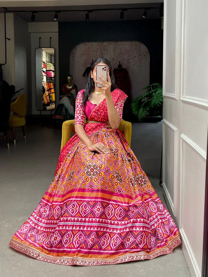 Beautiful Designer Lahariya Patola Print Lehenga Choli