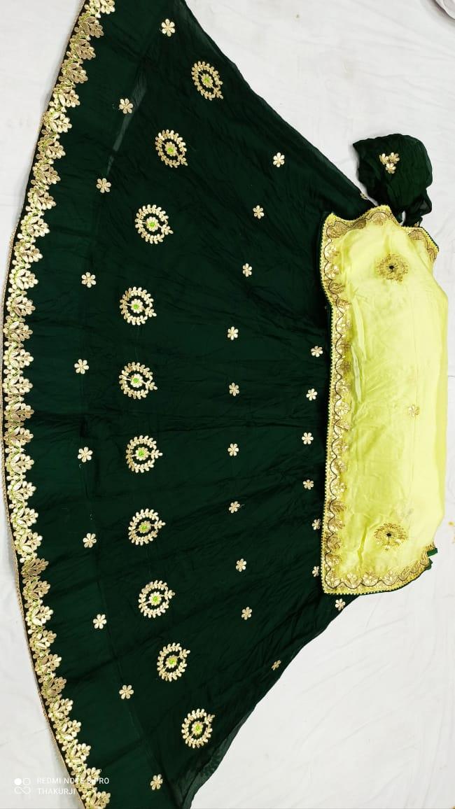 Rajsthani Traditional Rajputi Pure Organza Butti Work Lehenga Choli - Anant Exports