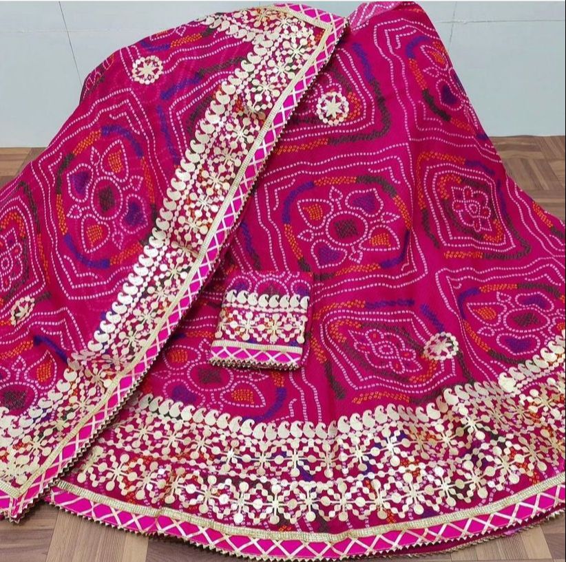 Rajsthani Traditional Rajputi Pure Bandhej Lehenga Chunri