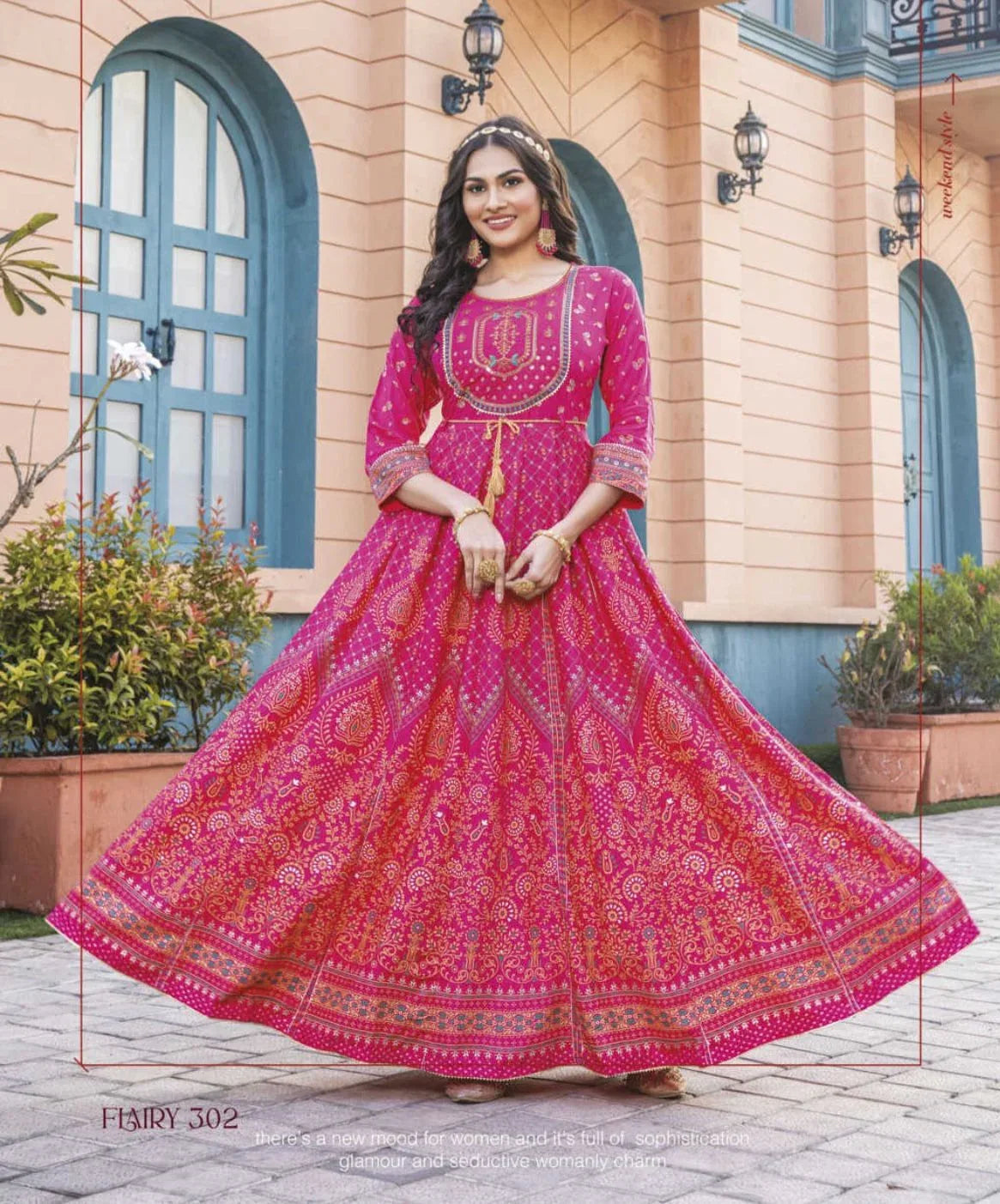 Beautiful Long Anarkali Gown Kurti Glam NX - Anant Exports