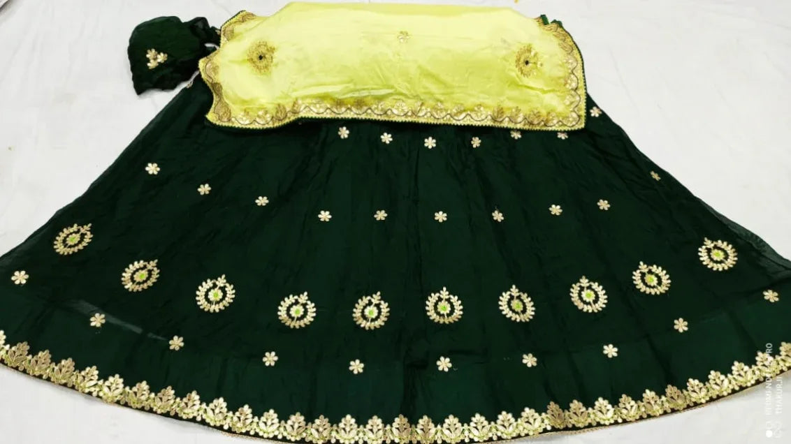 Rajsthani Traditional Rajputi Pure Organza Butti Work Lehenga Choli - Anant Exports