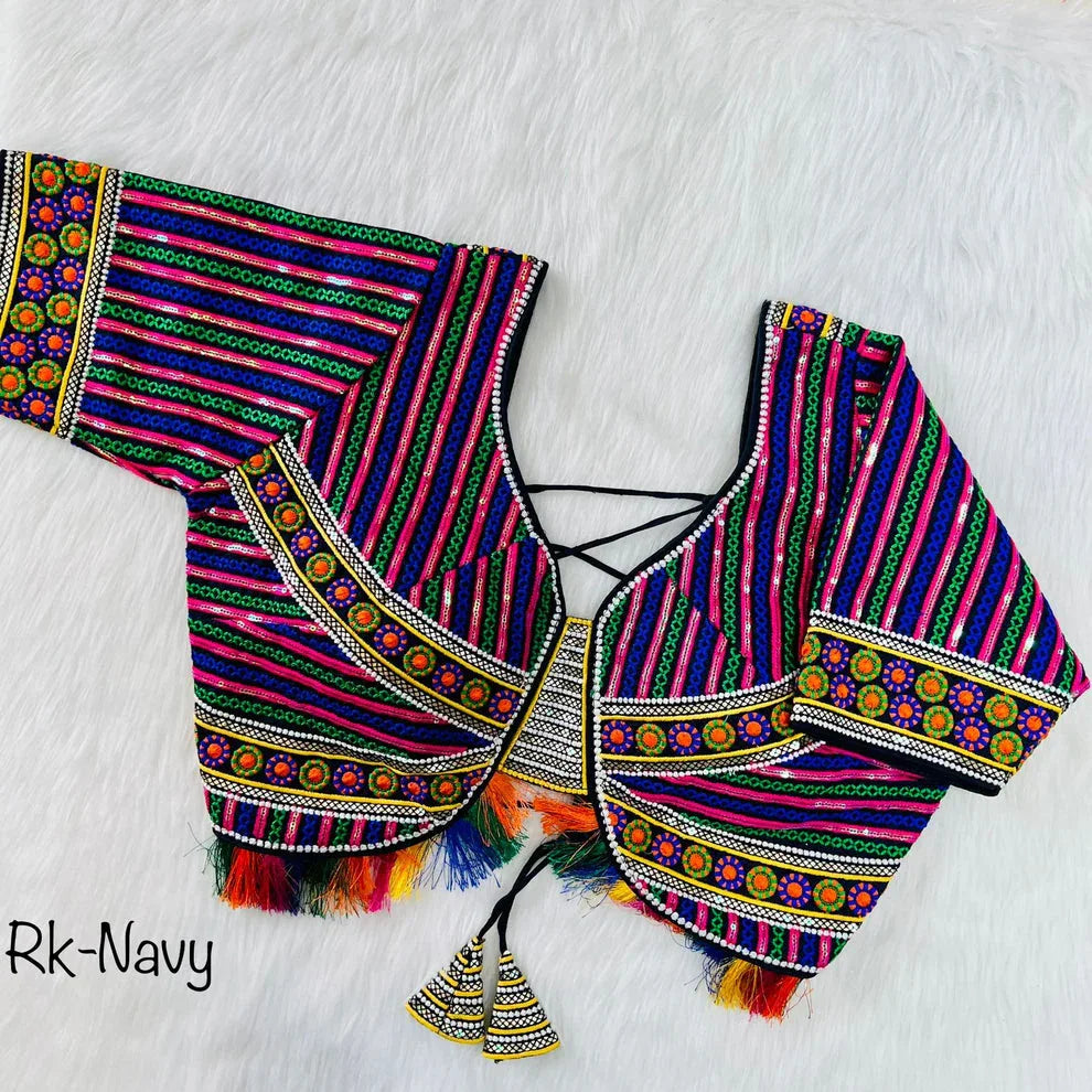 Readymade Navratri Special 11 Nidal Multi Gamthi Work Blouse - Anant Exports