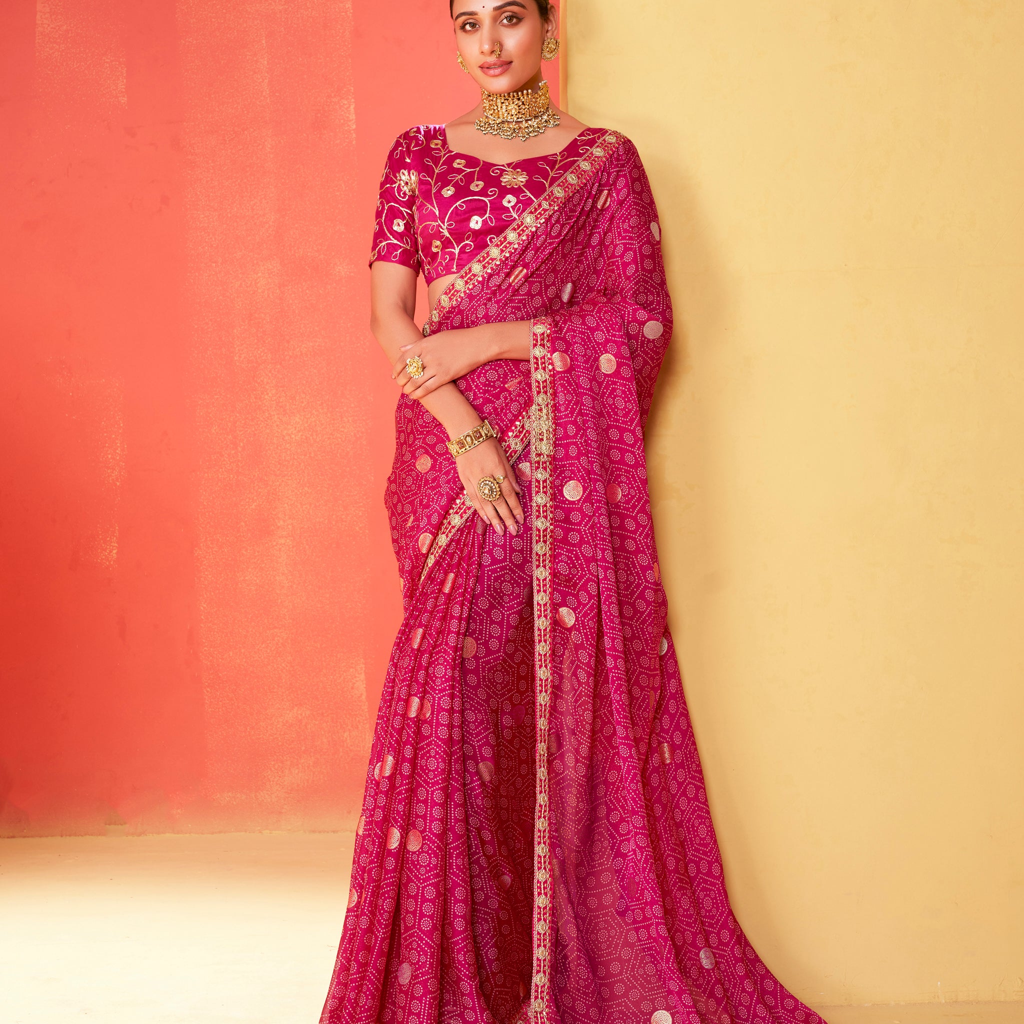 Beautiful Designer Occasion Wear Pure Chiffon Saree