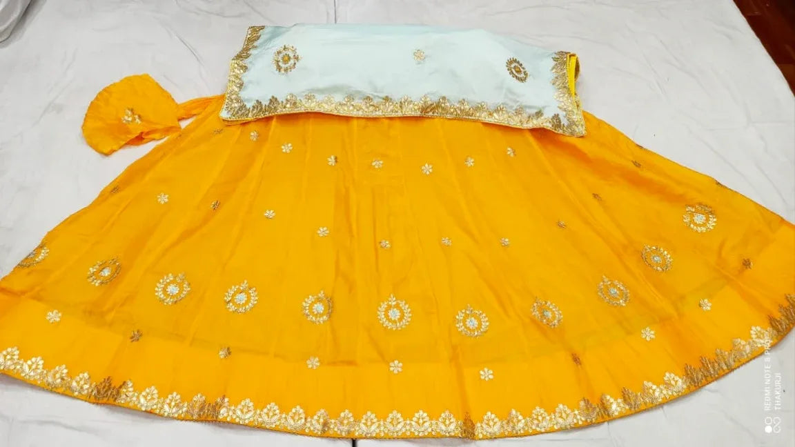 Rajsthani Traditional Rajputi Pure Organza Butti Work Lehenga Choli - Anant Exports