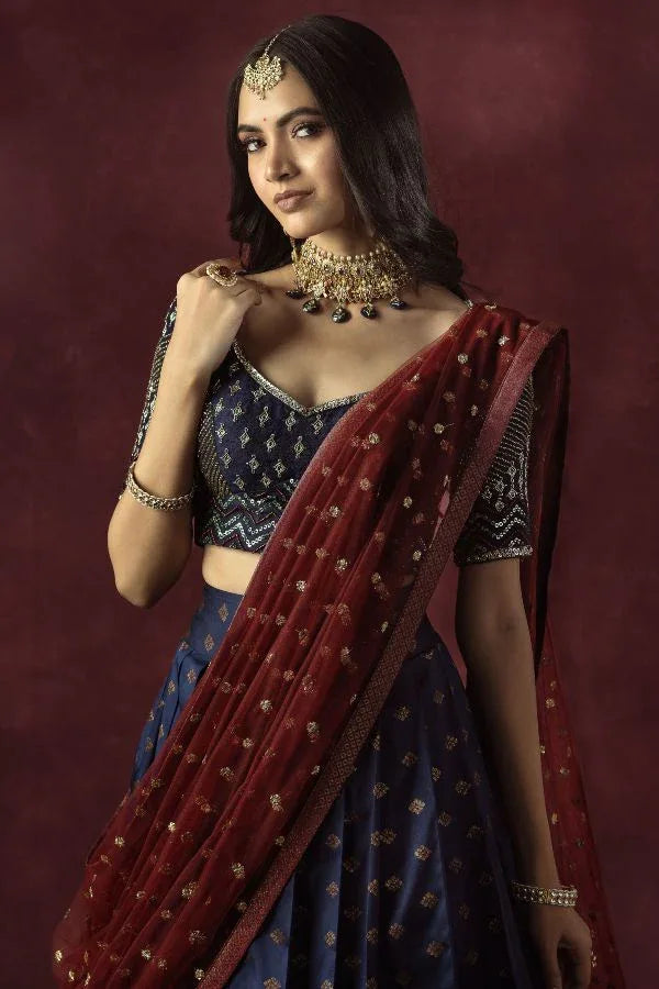 Beautiful Kanjiveram Silk Pure Zari Half Saree - Anant Exports