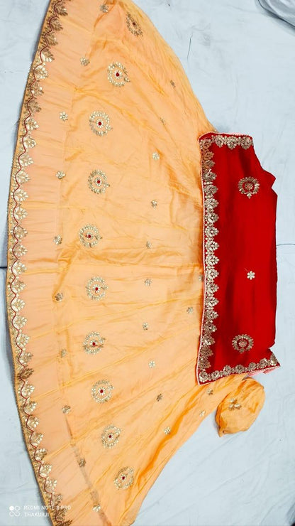 Rajsthani Traditional Rajputi Pure Organza Butti Work Lehenga Choli - Anant Exports