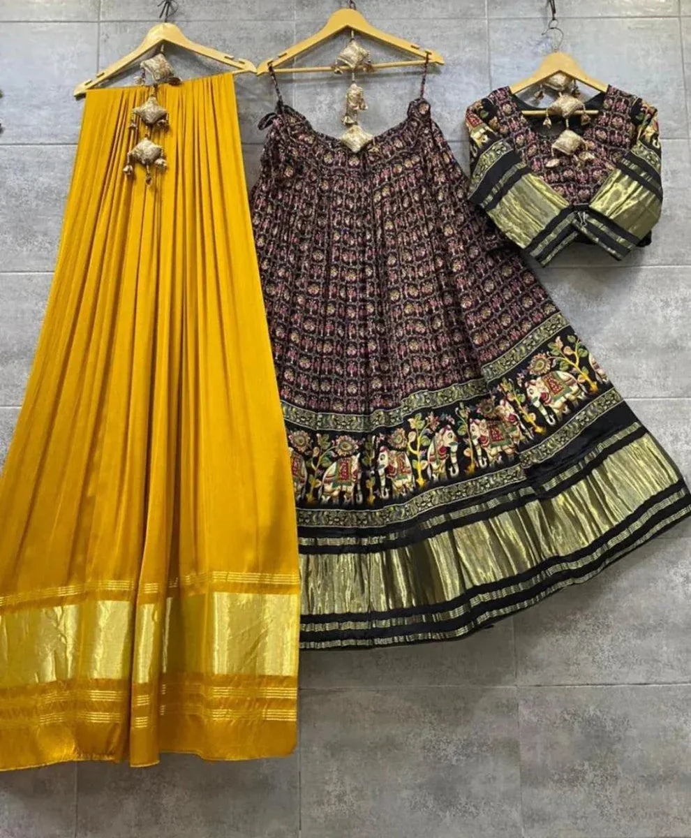 Party Wear Designer Pure Gaji Silk Chaniya Choli - Anant Exports