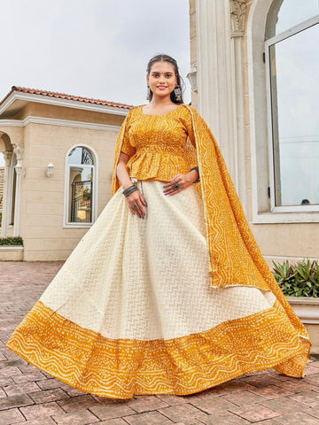Navratri Special Traditional Bandhej Lehenga choli