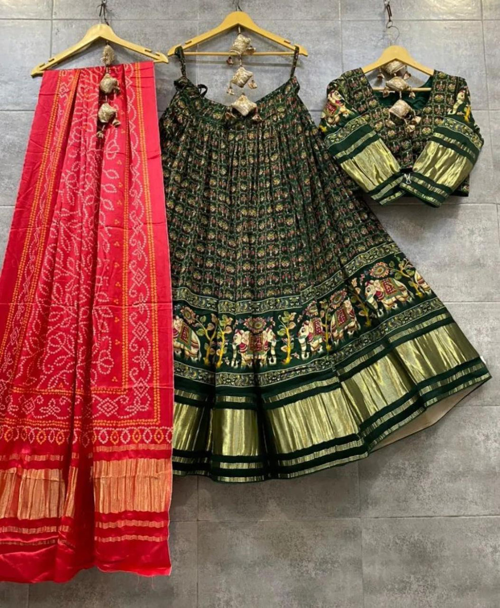 Party Wear Designer Pure Gaji Silk Chaniya Choli