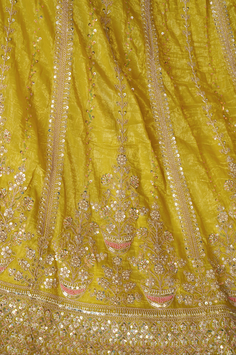 Bridal yellow lehenga set with dupatta and blouse
