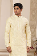 Men’s pastel yellow kurta pajama

