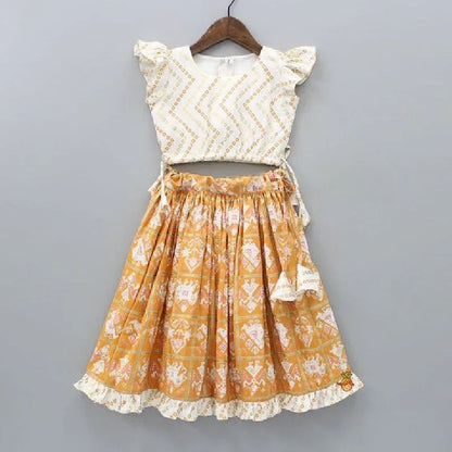 Designer Party Wear Kids Crop Top &amp; Plazzo Dress - Anant Exports