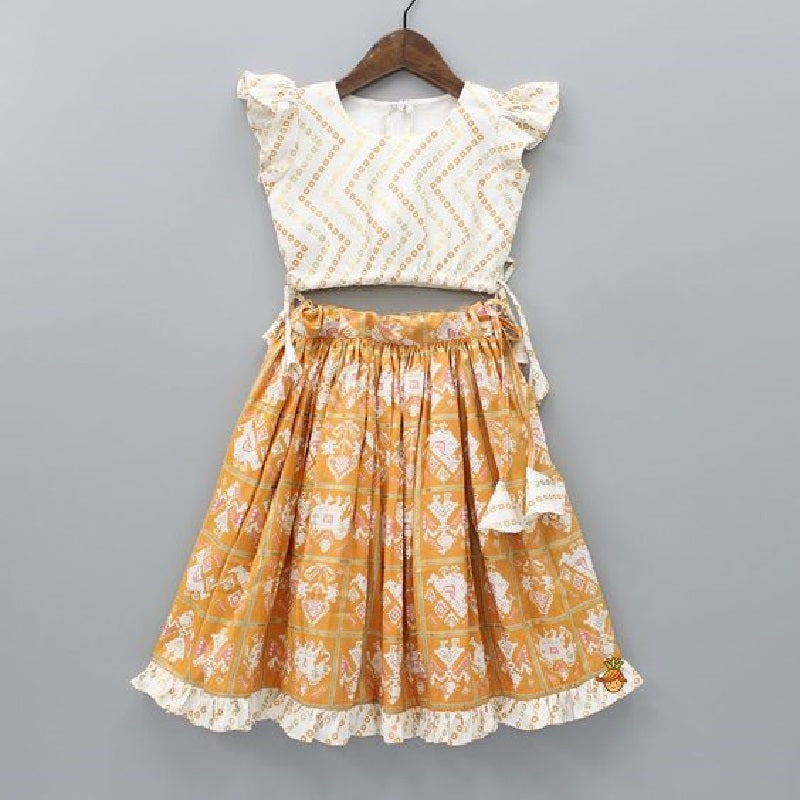 Designer Party Wear Kids Crop Top & Plazzo Dress