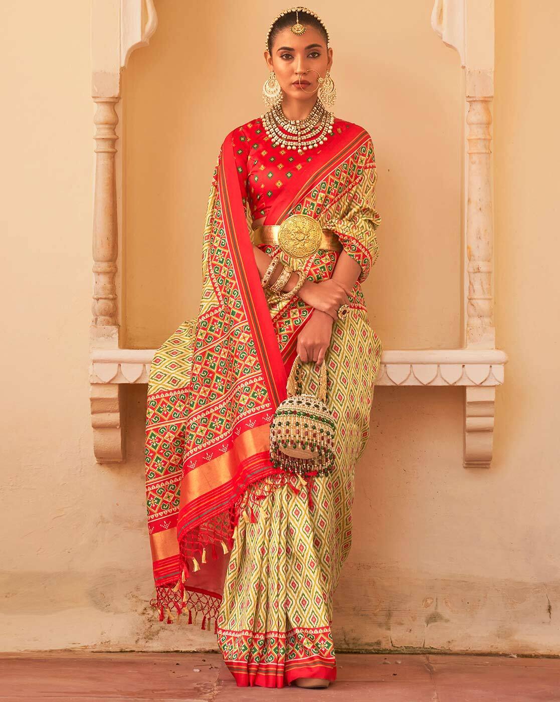Rath RaajMata Patola Silk Saree - Anant Exports