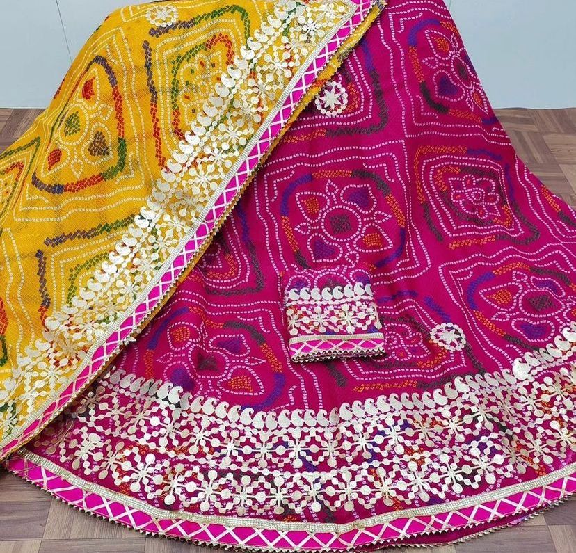 Rajsthani Traditional Rajputi Pure Bandhej Lehenga Chunri