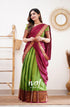 Beautiful Kanjiveram Silk Pure Zari HALF Saree with Blouse Along With Dupptta - Anant Exports
