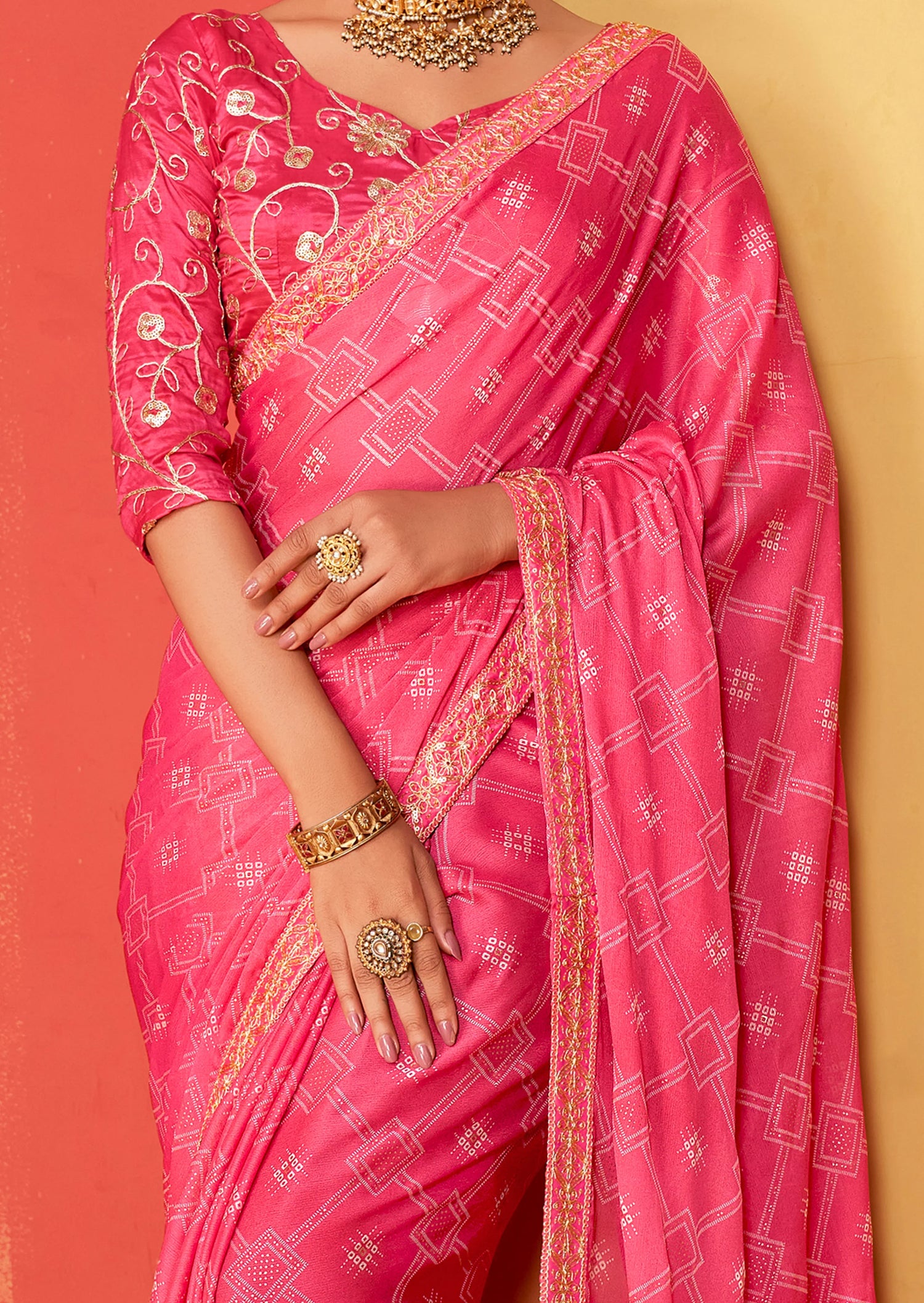 Beautiful Designer Occasion Wear Pure Chiffon Saree