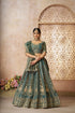 Green tissue bridal lehenga with jacquard dupatta

