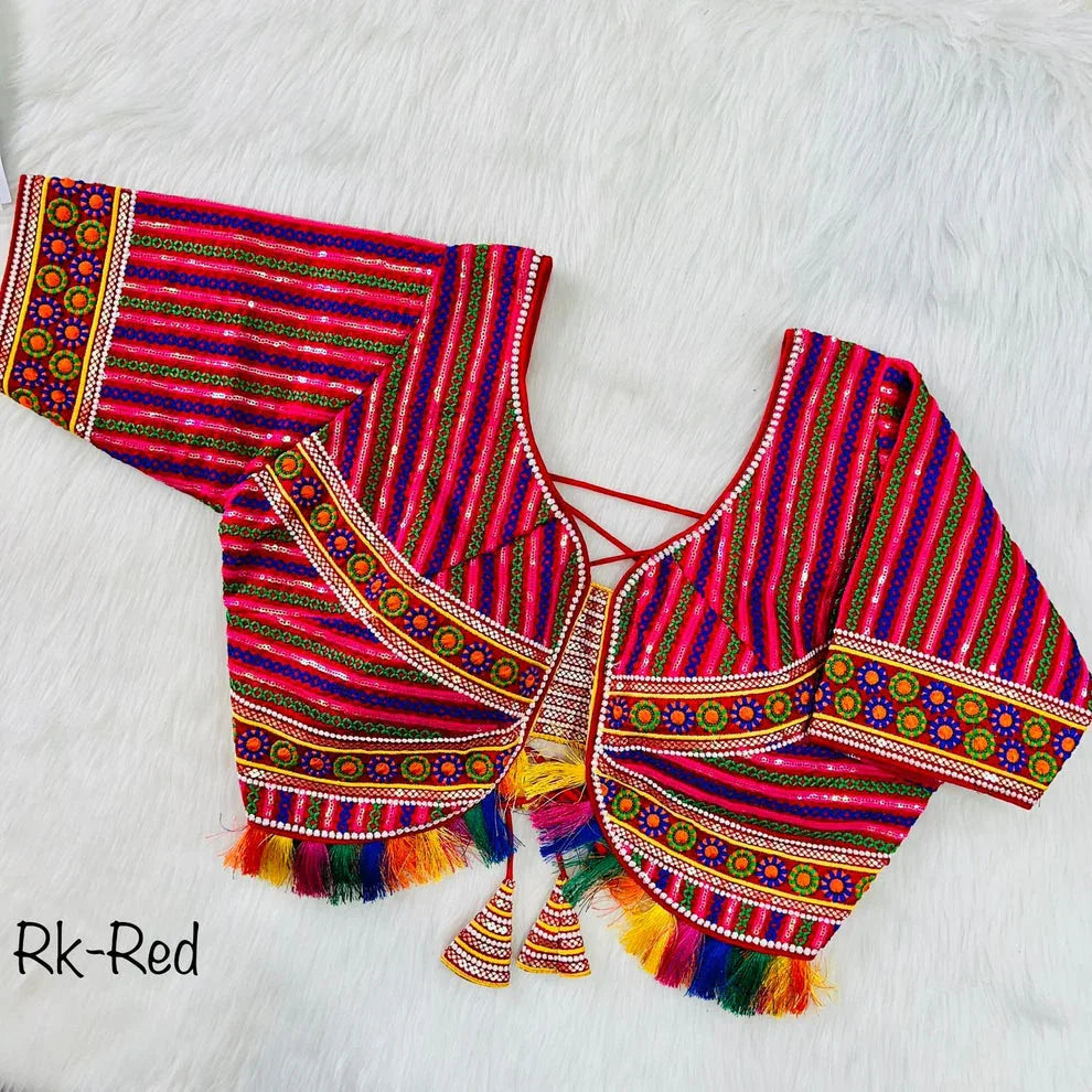Readymade Navratri Special 11 Nidal Multi Gamthi Work Blouse - Anant Exports