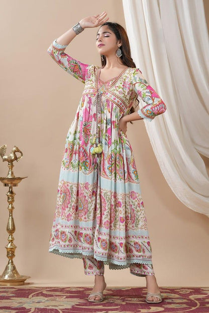 Beautiful Party Wear Designer Rajwadi Shurg Suit - Anant Exports