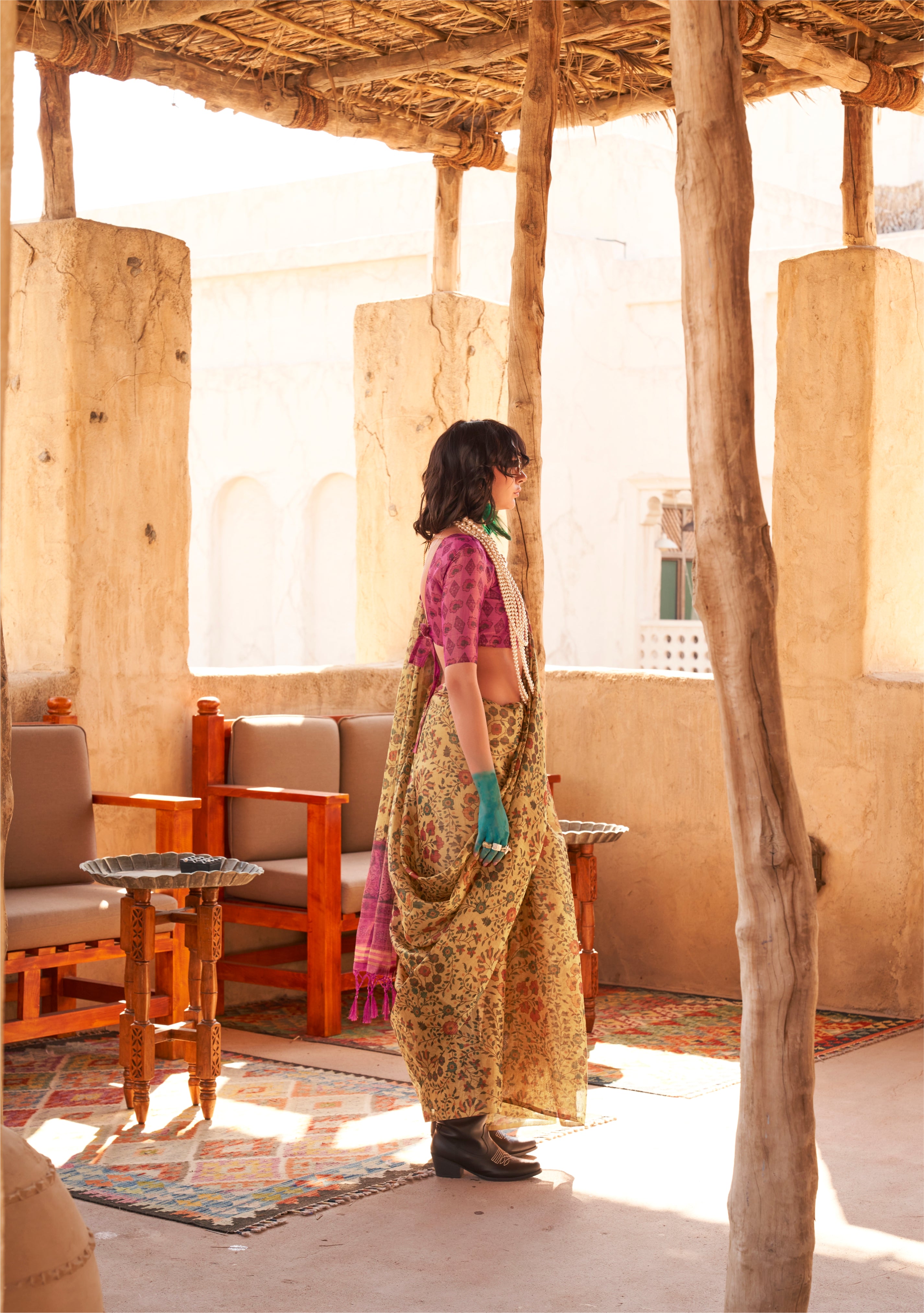 Beautiful Designer Festive Wear Handwoven Zari Tissue Print Saree