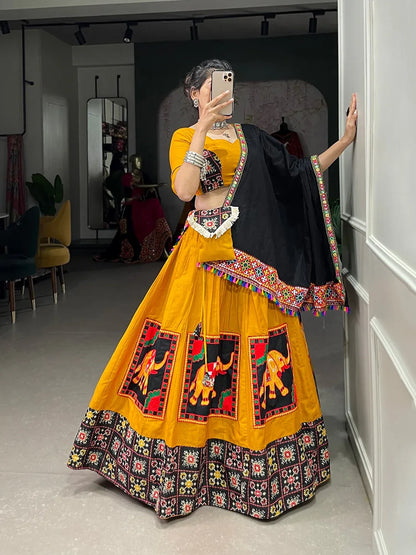Navratri Wear Traditional Gamthi Mirror Work Lehenga Choli D.No. 1661 - Anant Exports