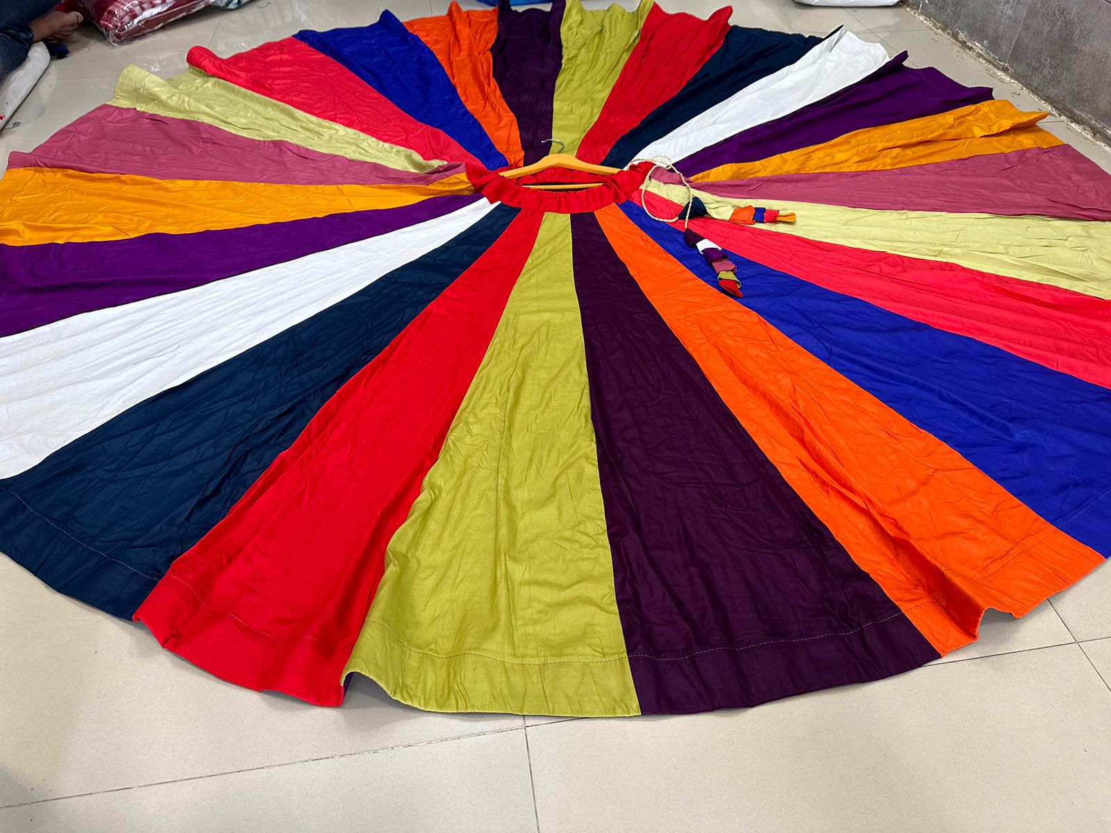 Beautiful Partywear Pure Reyon Cotton Rainbow Skirt