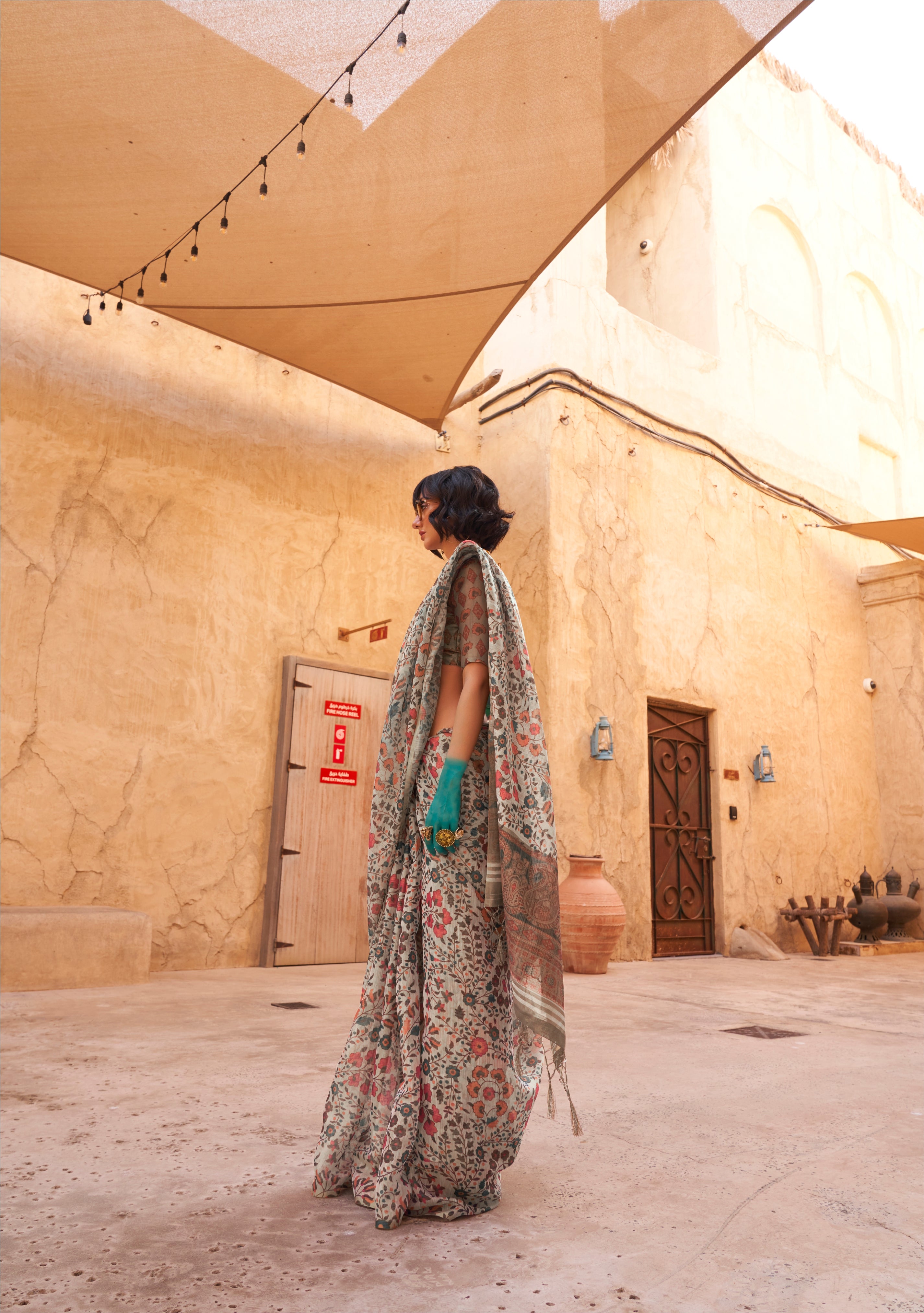 Beautiful Designer Festive Wear Handwoven Zari Tissue Print Saree