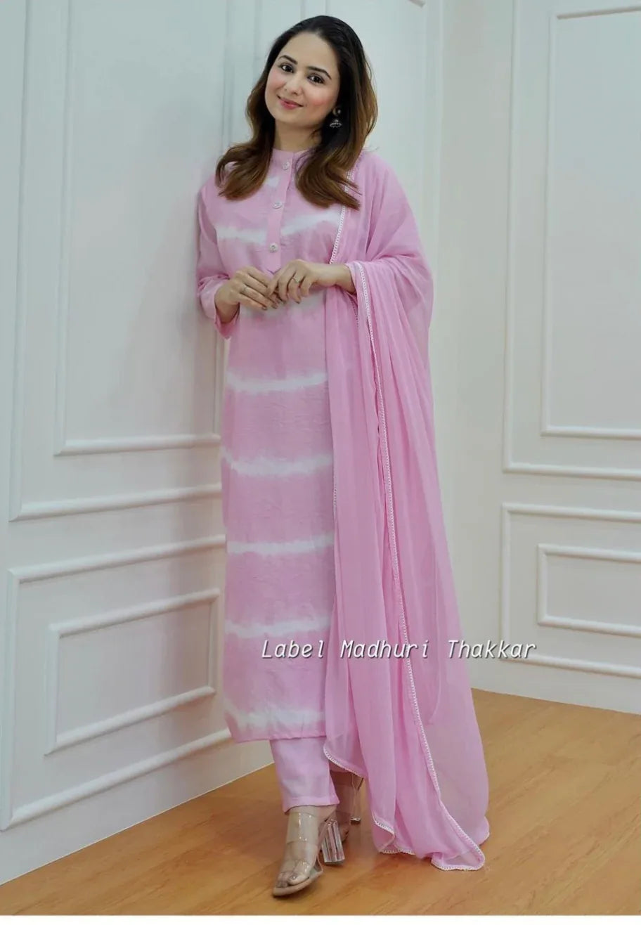 Beautiful Party Wear Pure Chanderi Silk Suit With Dupatta - Anant Exports