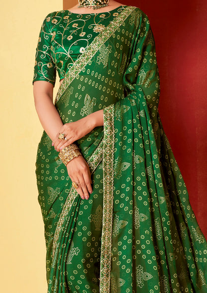 Beautiful Designer Occasion Wear Pure Chiffon Saree