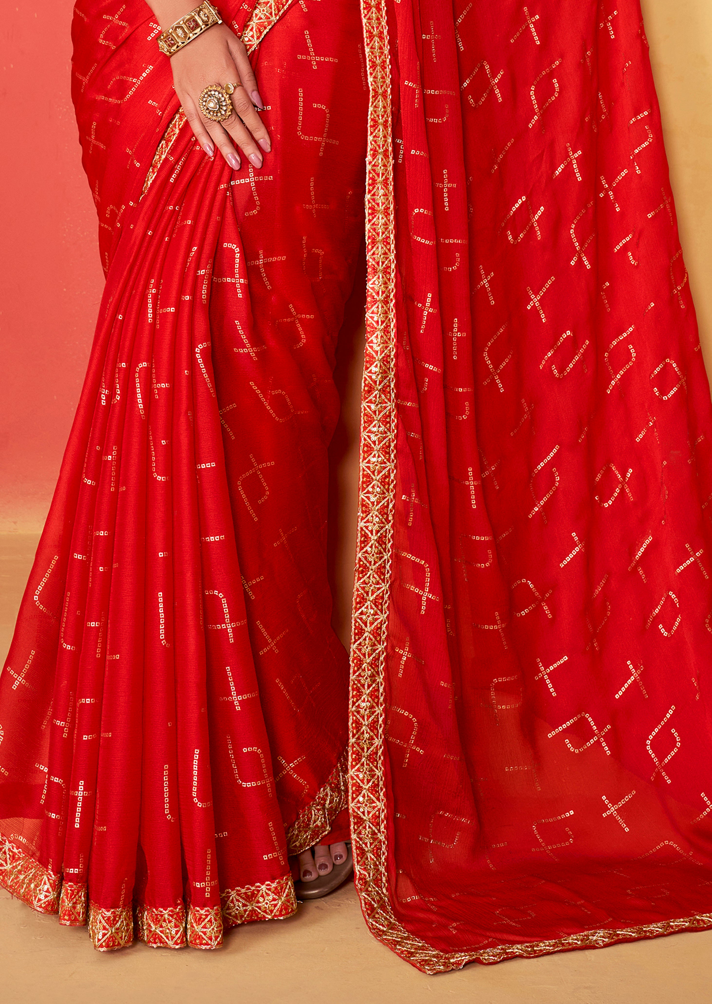 Beautiful Designer Occasion Wear Pure Chiffon Saree