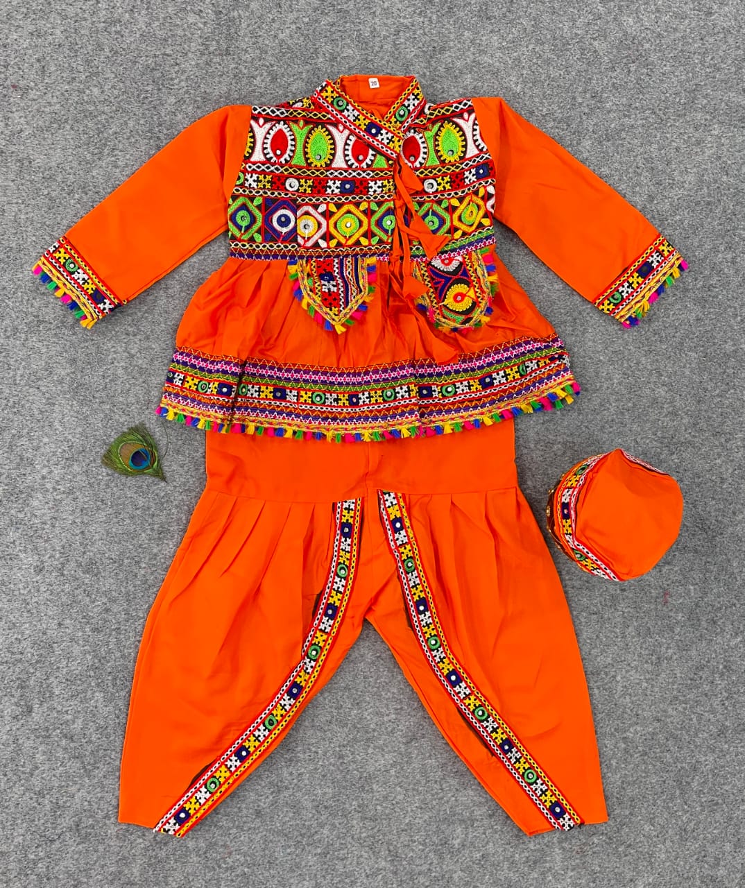 Kids Traditional Classy Dhoti, Kedia and Cap Navratri Dress