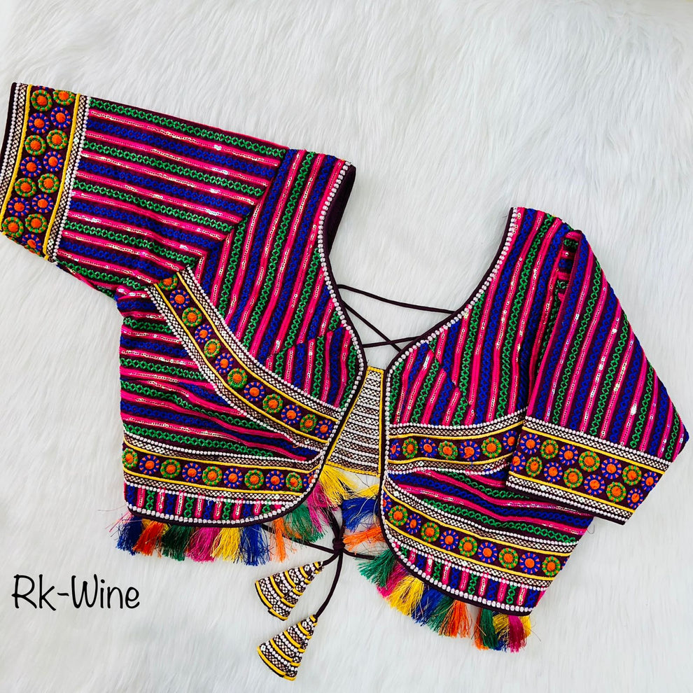 Readymade Navratri Special 11 Nidal Multi Gamthi Work Blouse