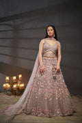 Designer Mauve Lehenga with Heavy Sequins and Coding Work


