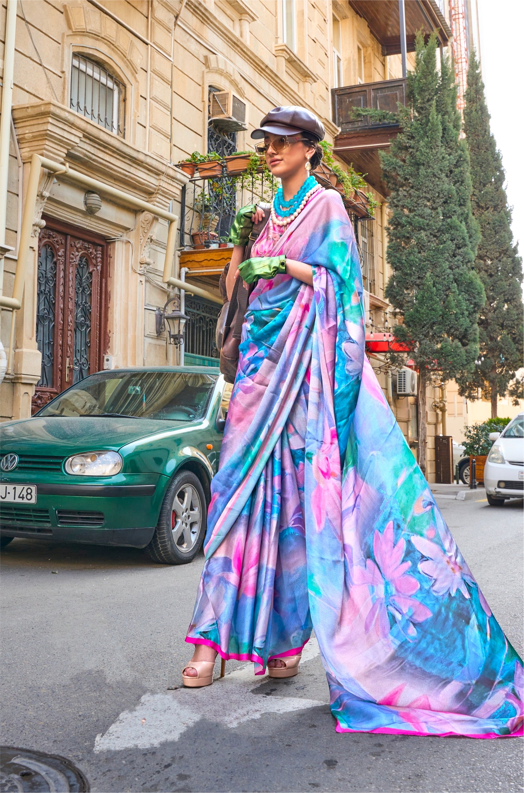 Beautiful Casual Wear Satin Georgette With Digital Print Saree