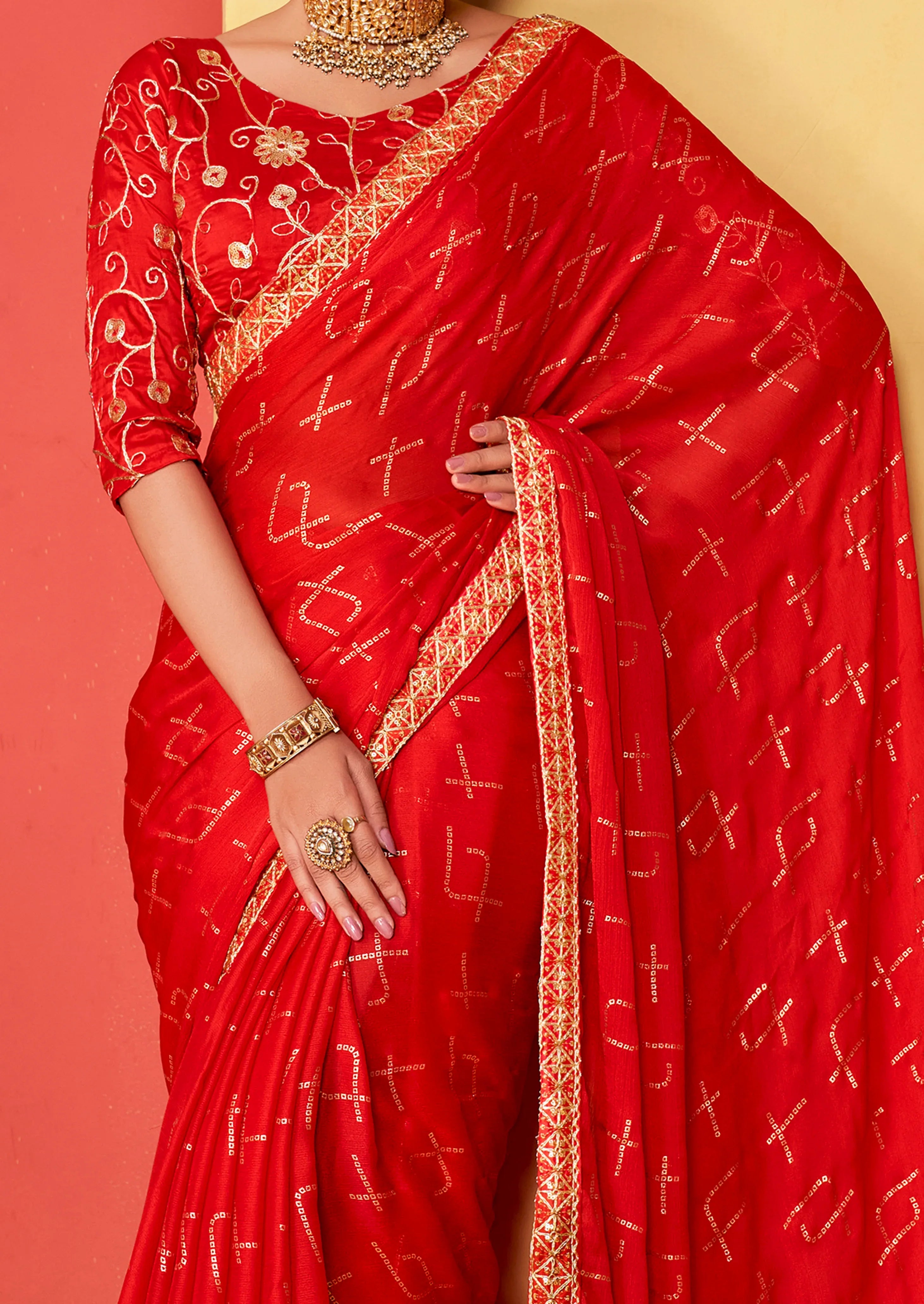 Beautiful Designer Occasion Wear Pure Chiffon Saree