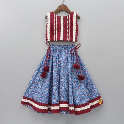 Designer Party Wear Kids Crop Top &amp; Plazzo Dress - Anant Exports