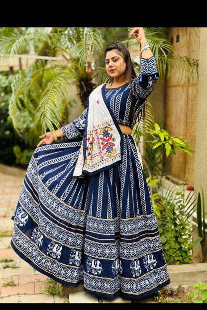 Party Wear Cotton Printed Lehenga Choli - Anant Exports