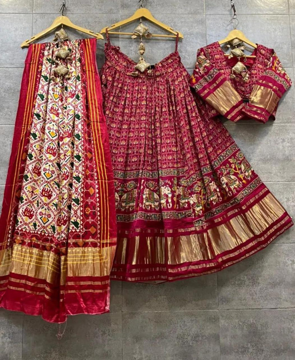 Party Wear Designer Pure Gaji Silk Chaniya Choli