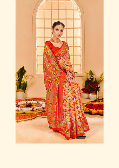 Beautiful Fancy Velvet Silk With Paithani Design Saree
