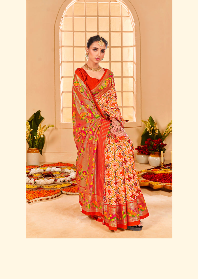 Beautiful Fancy Velvet Silk With Paithani Design Saree