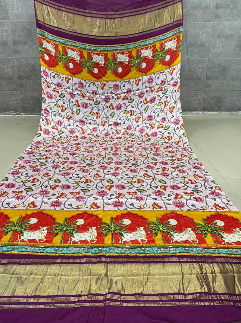 Designer Digital Print Gaji Modal Silk Duptta