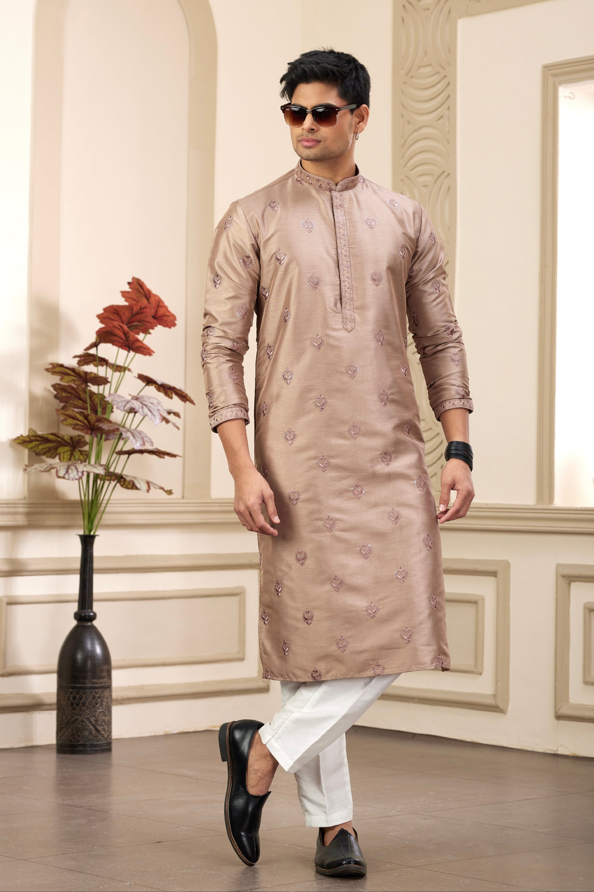 Men’s traditional taupe kurta
