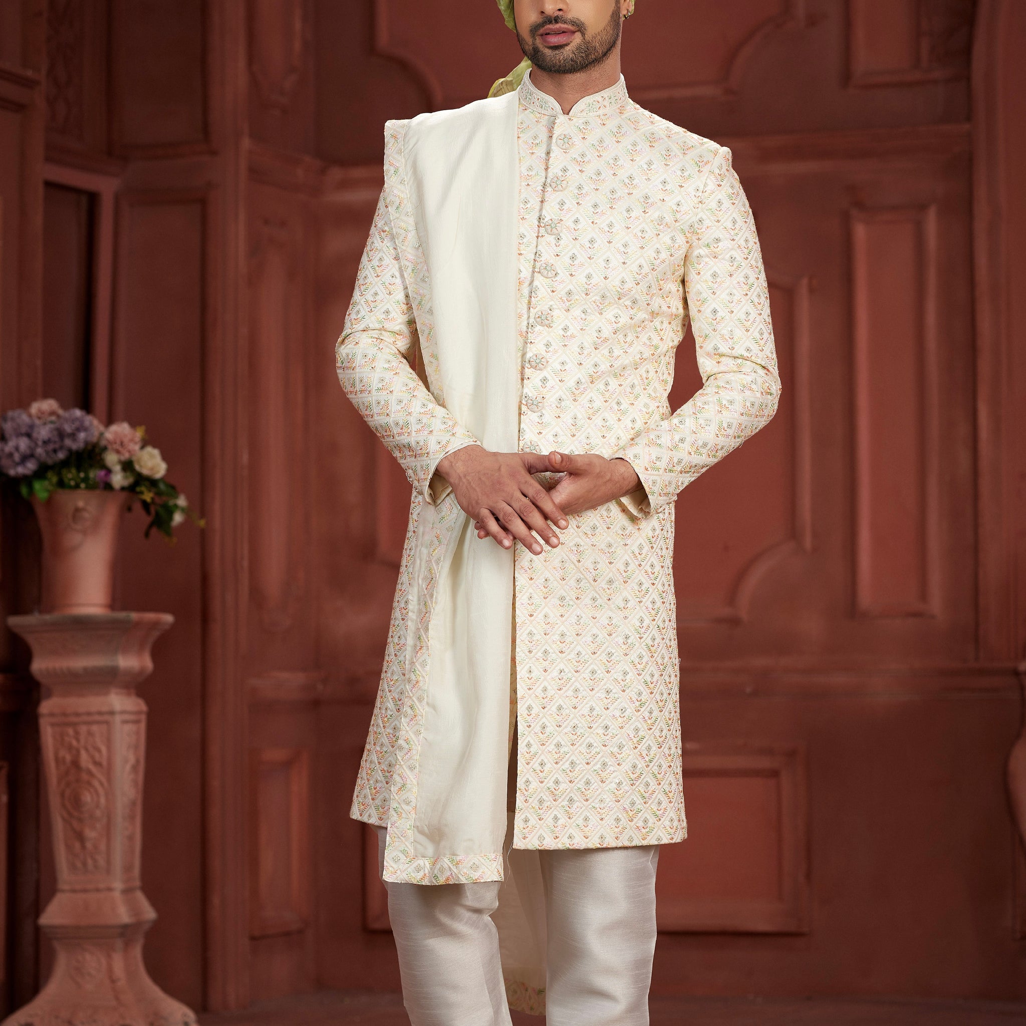 Indian Traditional Wedding Designer Sherwani Suit