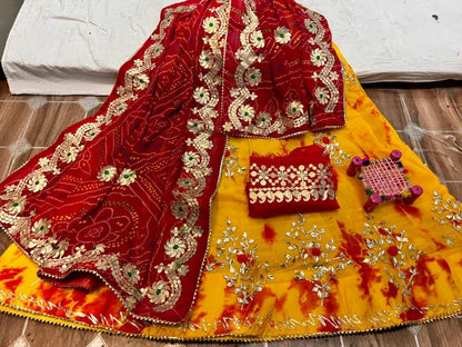 Rajasthani Traditional Georgette Gottapatti Lehenga Chunni - Anant Exports