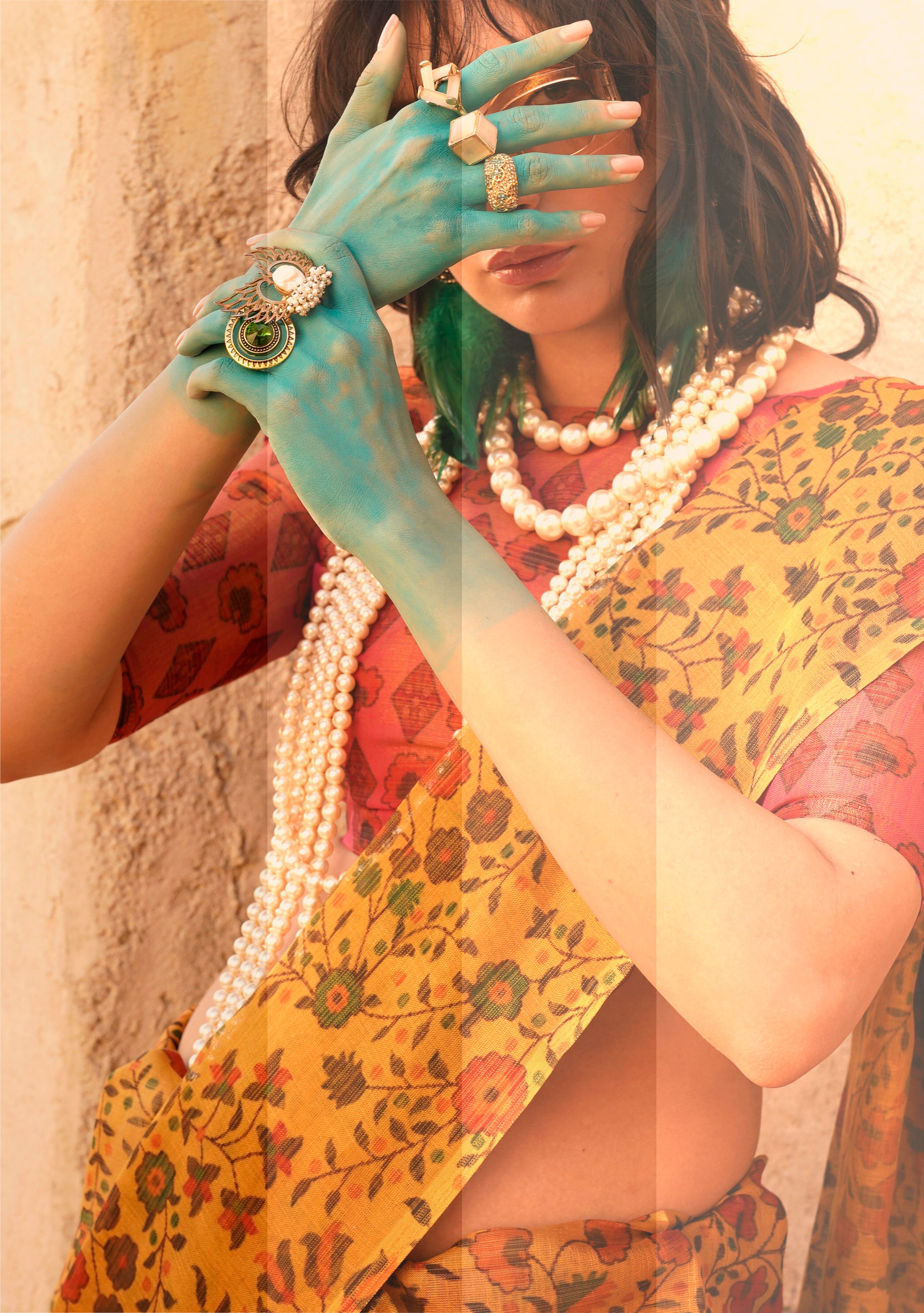 Beautiful Designer Festive Wear Handwoven Zari Tissue Print Saree