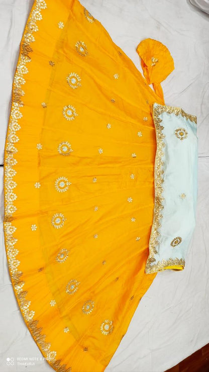 Rajsthani Traditional Rajputi Pure Organza Butti Work Lehenga Choli - Anant Exports