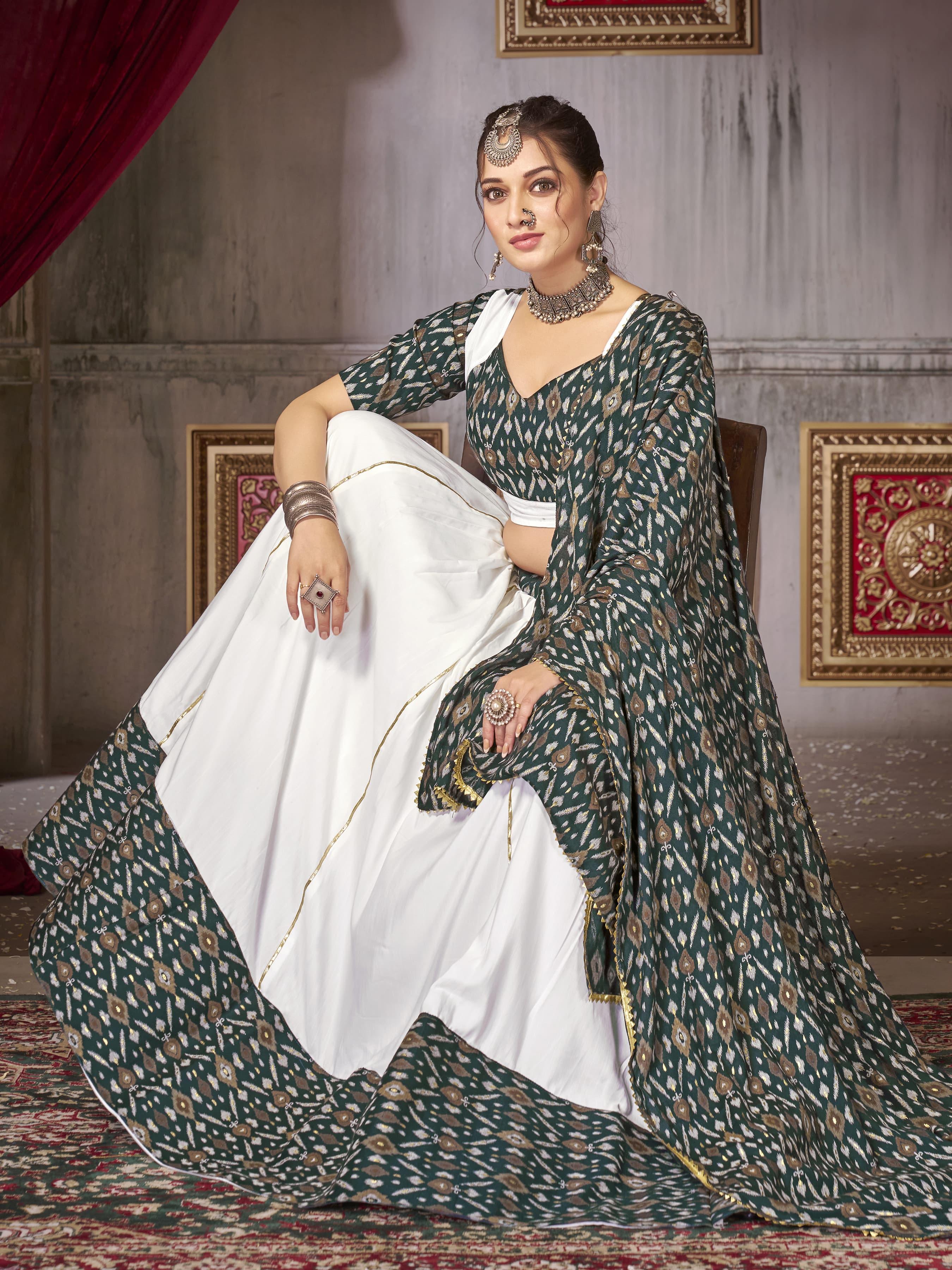 Traditional occasion Cotton Print Ikkat Lehenga Choli - Anant Exports