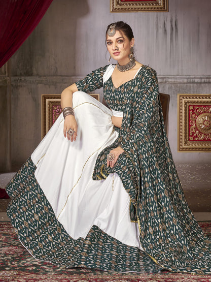 Traditional occasion Cotton Print Ikkat Lehenga Choli - Anant Exports